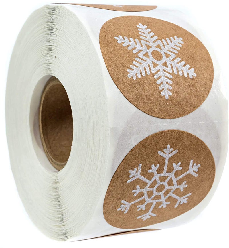 SBlabels Snowflake Stickers / 500 Cozy Winter Envelope Seals / 4 Alternating Christmas Snowflakes Designs / 1.5" Round Holiday Labels/A Little Snowflake Baby Shower Accents/Made in The USA - Image 1